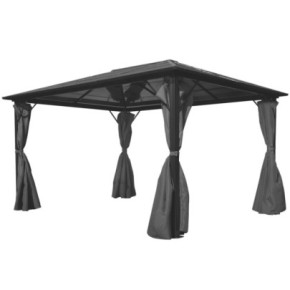 Pavilion cu Perdele Antracit 4x3m - Aluminiu Rezistent | Livrare Gratuita