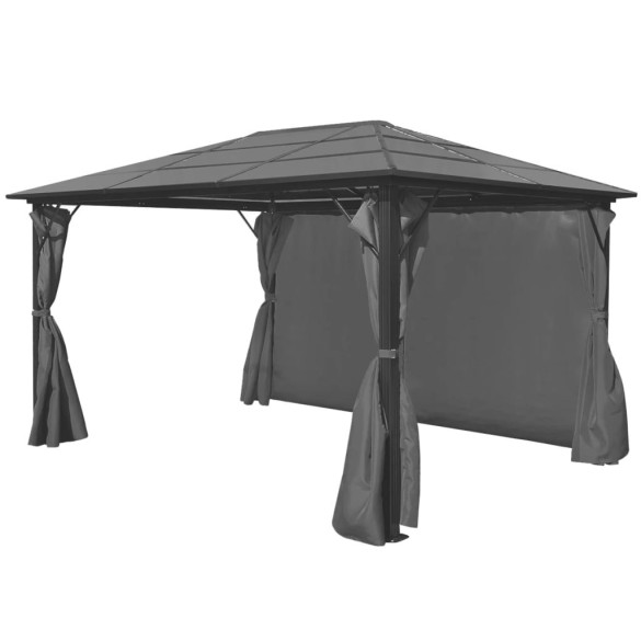 Pavilion cu Perdele Antracit 4x3m - Aluminiu Rezistent | Livrare Gratuita Pavilion cu Perdele Antracit 4x3m - Aluminiu Rezistent | Livrare Gratuita