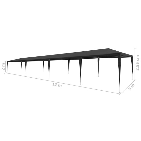 Cort de Petrecere Antracit 3x12m - PE Rezistent | Livrare Gratuita
