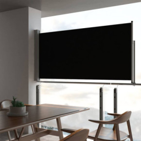Copertină Laterală Retractabilă Terasă - Negru 120x300 cm