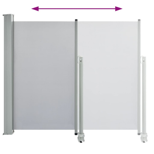 Copertină laterală retractabilă de terasă - gri - 120 x 300 cm