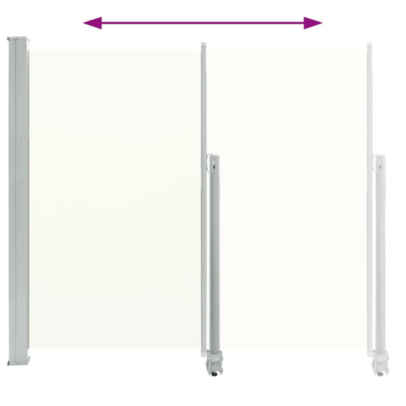 Copertină Laterală Retractabilă Terasă Crem 140x300 cm