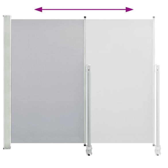 Copertină Laterală Retractabilă Gri pentru Terasă 160x300 cm