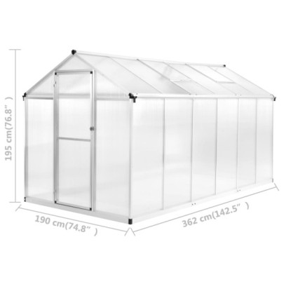 Seră Aluminiu 13,41 m³ - Livrare Gratuită | Comandă Acum