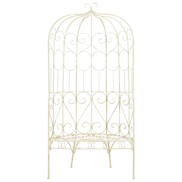 Bancă Grădină Vintage Albă - Fier Forjat | Livrare Gratuită