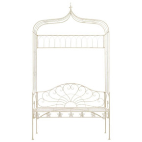 Bancă Grădină Vintage Albă - Fier Forjat 122 cm | Livrare Gratuită 2