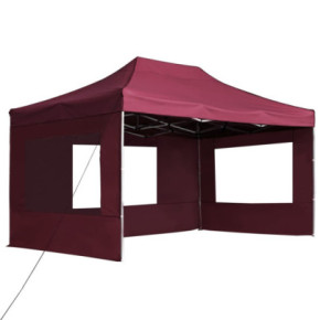 Cort de Petrecere Pliabil Roșu Vin 4,5x3 m - Aluminiu 2