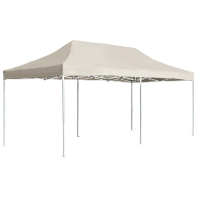 Cort de petrecere pliabil profesional - crem - 6 x 3 m - aluminiu
