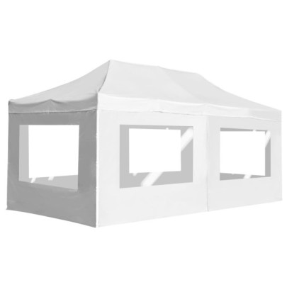 Cort de petrecere pliabil cu pereți - alb - 6 x 3 m - aluminiu