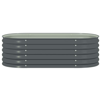 Strat Înălțat Grădină Gri - Oțel Galvanizat | Livrare Gratuită