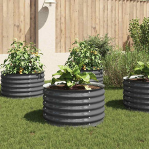 Strat Înălțat Grădină Gri - Oțel Galvanizat 80x80x44 cm