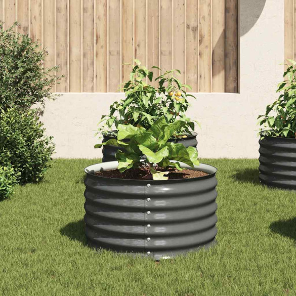 Strat Înălțat Grădină Gri - Oțel Galvanizat 80x80x44 cm