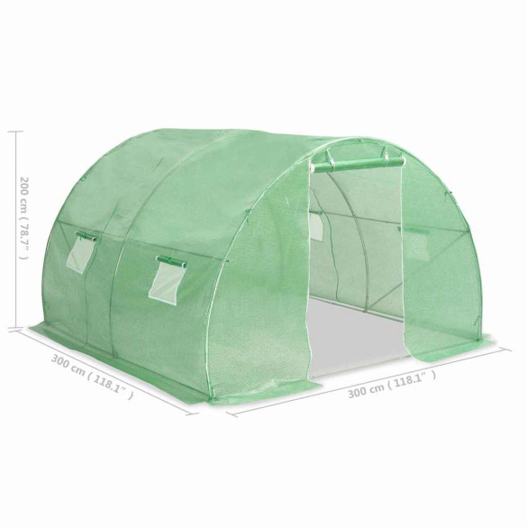 Seră Verde 300x300x200 cm cu Ventilație | Livrare Gratuită Seră Verde 300x300x200 cm cu Ventilație | Livrare Gratuită