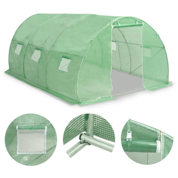 Seră Grădină 4.5x3m - Oțel Galvanizat, 6 Ferestre Seră Grădină 4.5x3m - Oțel Galvanizat, 6 Ferestre