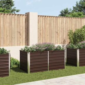 Strat Ridicat de Grădină - Oțel Galvanizat, Maro - 160x80x77 cm