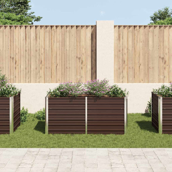 Strat Ridicat de Grădină - Oțel Galvanizat, Maro - 160x80x77 cm