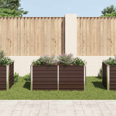 Strat Ridicat de Grădină - Oțel Galvanizat, Maro - 160x80x77 cm