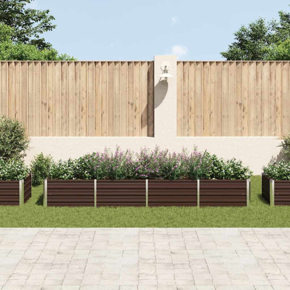 Strat Înălțat Grădină Maro - Oțel Galvanizat 320x80x45 cm