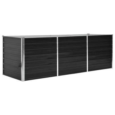 Strat Înălțat Grădină Antracit 240x80x77 cm - Oțel Galvanizat