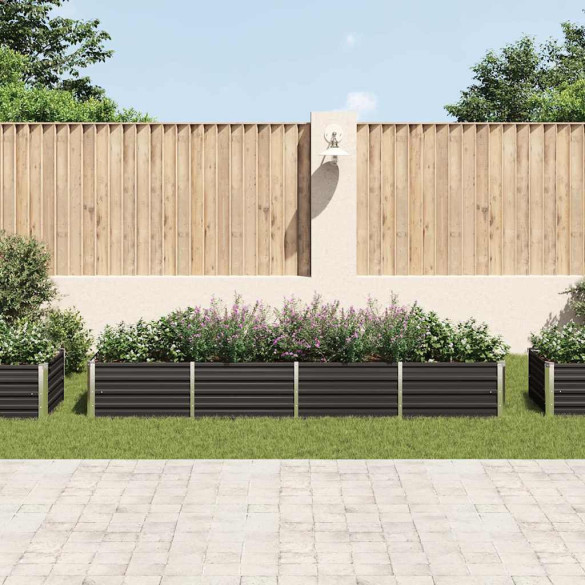 Strat Înălțat Grădină Antracit 320x80x45 cm - Oțel Galvanizat
