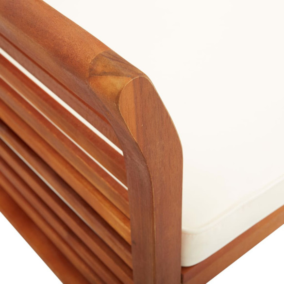 Bancă Grădină 3 Locuri cu Pernă - Lemn Masiv Acacia