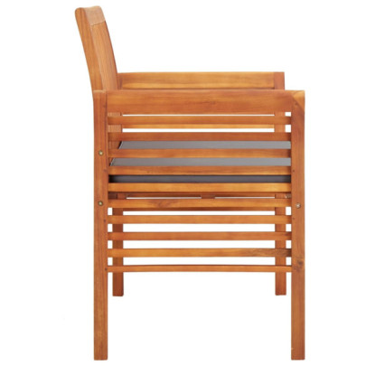 Bancă Grădină 2 Locuri cu Pernă - Lemn Acacia Masiv