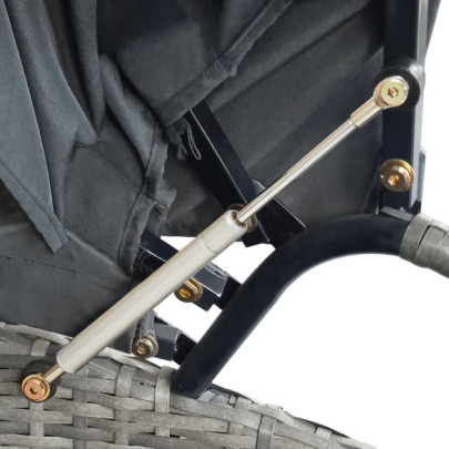 Pat Șezlong Exterior cu Copertină - Livrare Gratuită