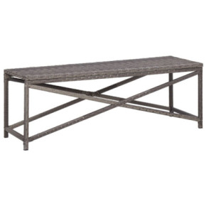 Bancă de grădină gri poliratan - Livrare gratuită