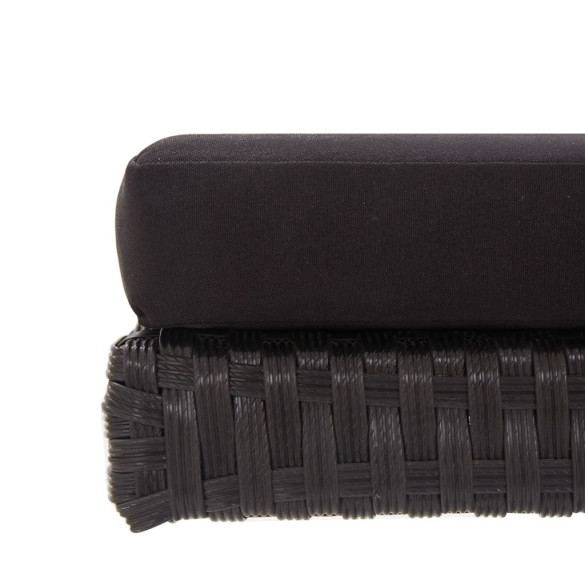 Bancă Grădină Extensibilă Negru - Pat de Zi Ratan