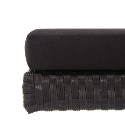 Bancă Grădină Extensibilă Negru - Pat de Zi Ratan