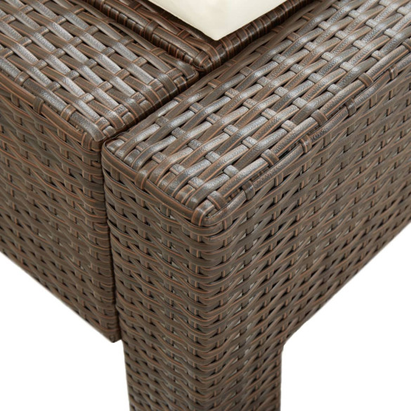 Șezlong 2 Persoane cu Pernă - Maro Poliratan | Livrare Gratuită