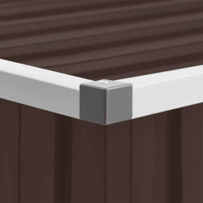 Șopron Grădină Maro - Oțel Galvanizat - Depozitare Exterior