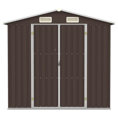 Șopron Grădină Oțel Galvanizat Maro - Depozitare Exterior