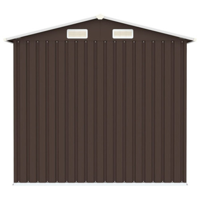 Șopron Grădină Oțel Galvanizat Maro - Depozitare Exterior