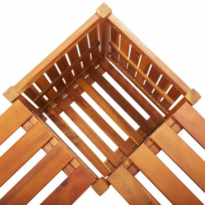 Bancă Grădină Colț Jardinieră Acacia - Livrare Gratuită