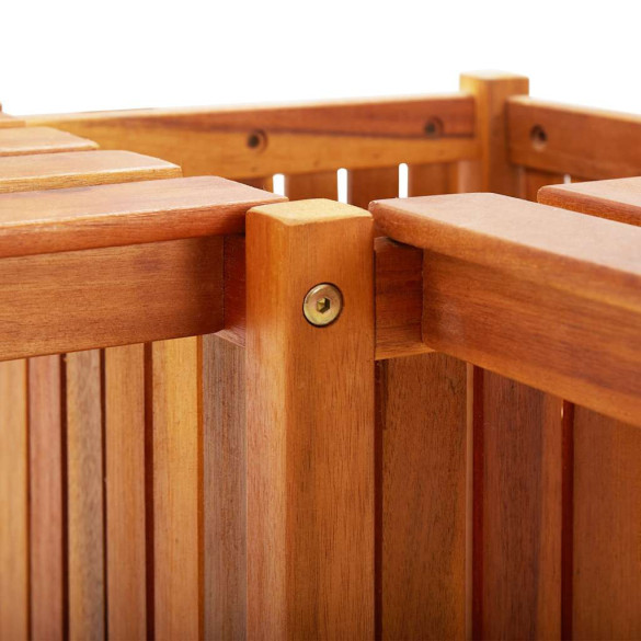 Bancă Grădină Colț Jardinieră Acacia - Livrare Gratuită