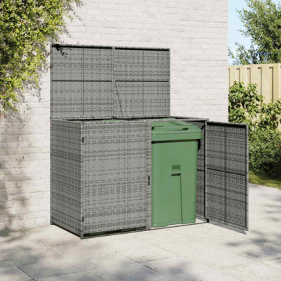 Magazie dublă pentru pubele - antracit - 148x77x111 cm - poliratan