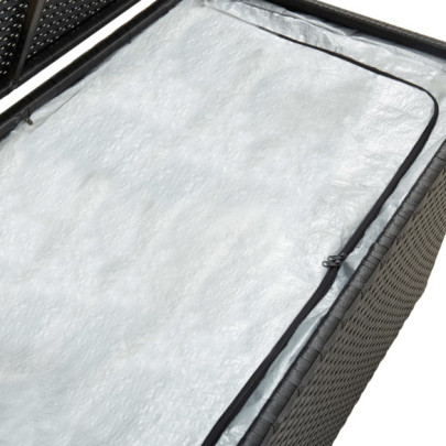 Ladă Depozitare Grădină Poliratan - Negru - 100x50 cm