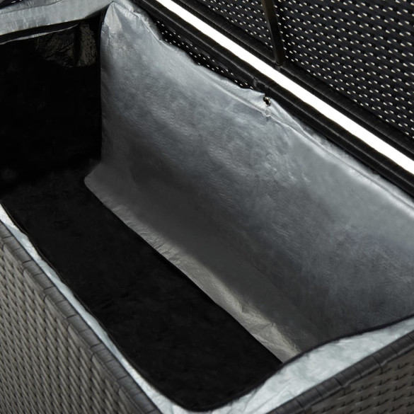 Ladă Depozitare Grădină Poliratan - Negru - 100x50 cm