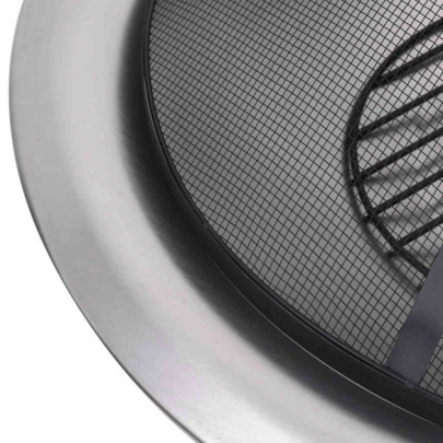 Vatră de foc exterior cu grătar - Oțel inoxidabil - Livrare gratuită