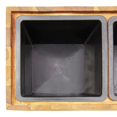 Strat Înălțat Grădină Lemn Acacia cu 3 Ghivece | Livrare Gratuită