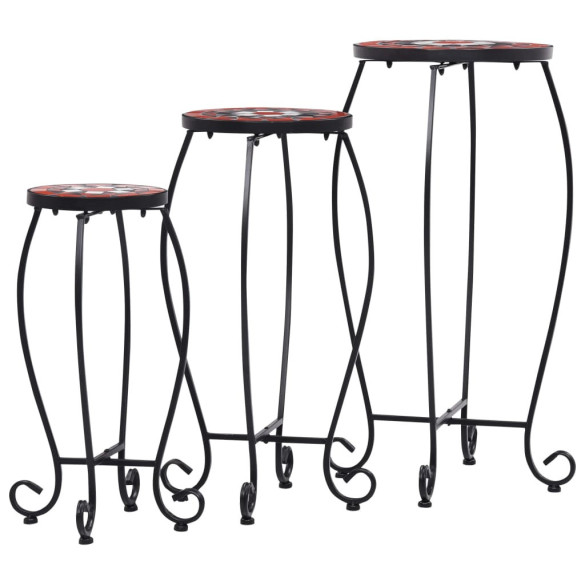 Set Mese Mozaic Ceramice 3 Buc - Cărămiziu Alb