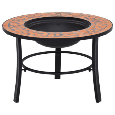 Vatră de foc cu mozaic - cărămiziu - 68 cm - ceramică