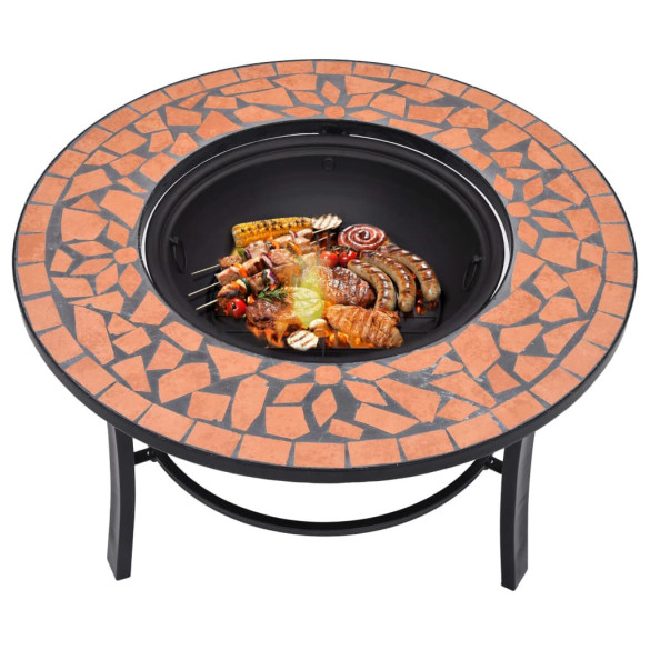 Vatră de foc exterior ceramică cu mozaic - 68 cm Vatră de foc exterior ceramică cu mozaic - 68 cm