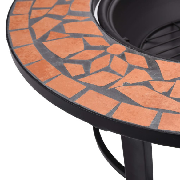 Vatră de foc exterior ceramică cu mozaic - 68 cm Vatră de foc exterior ceramică cu mozaic - 68 cm