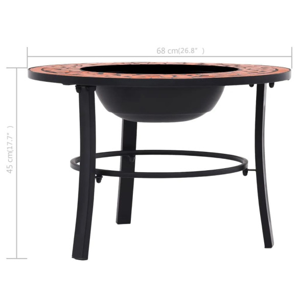 Vatră de foc exterior ceramică cu mozaic - 68 cm Vatră de foc exterior ceramică cu mozaic - 68 cm