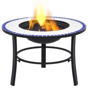 Vatră de Foc cu Mozaic Ceramică - Albastru și Alb - 68 cm 2