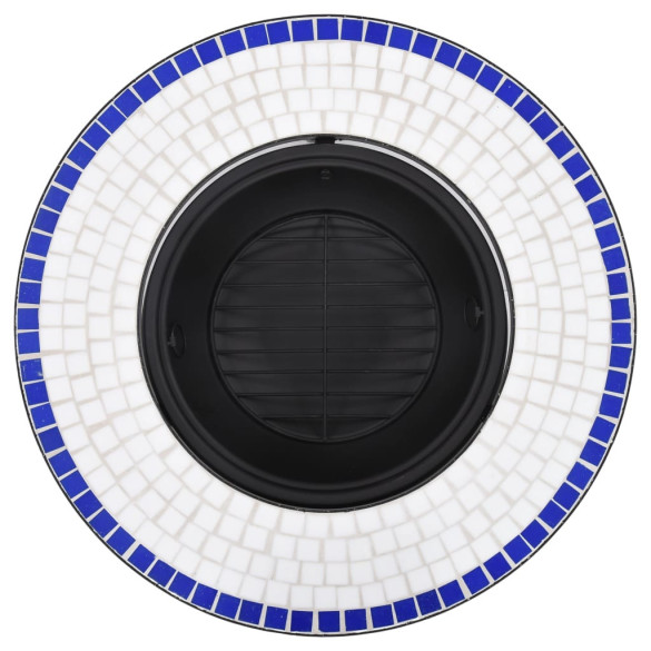 Vatră de Foc cu Mozaic Ceramică - Albastru și Alb - 68 cm Vatră de Foc cu Mozaic Ceramică - Albastru și Alb - 68 cm