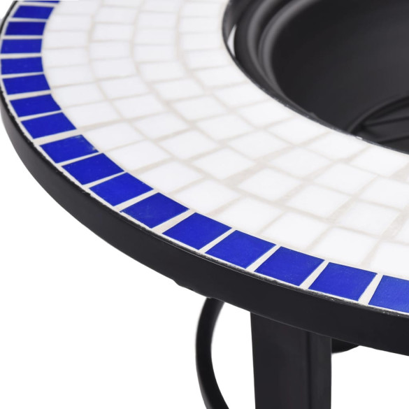 Vatră de Foc cu Mozaic Ceramică - Albastru și Alb - 68 cm Vatră de Foc cu Mozaic Ceramică - Albastru și Alb - 68 cm