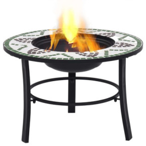 Vatră de foc cu mozaic verde ceramică - 68 cm | Gratis 2